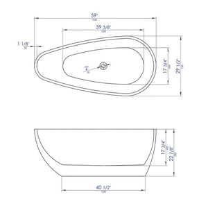 Modern Acrylic Oval Freestanding Spa Soaking Bathtub