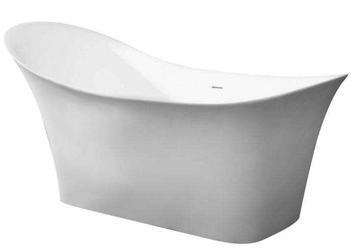 Modern White Resin Slipper Bathtub