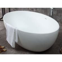 Load image into Gallery viewer, Modern White Oval Freestanding Spa Soaking Bathtub
