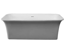 Load image into Gallery viewer, Modern Matte White Rectangular Freestanding Spa Soaking Bathtub