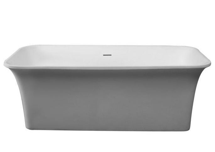 Modern Matte White Rectangular Freestanding Spa Soaking Bathtub
