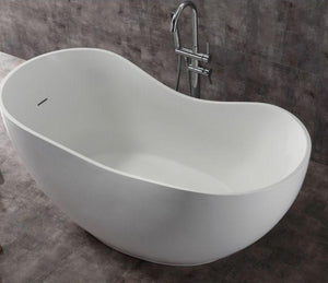 Modern White Oval Freestanding Spa Soaking Bathtub