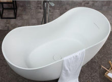 Load image into Gallery viewer, Modern White Oval Freestanding Spa Soaking Bathtub