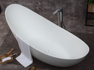 Modern White Slipper Design Spa Soaking Bathtub