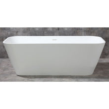 Load image into Gallery viewer, Modern White Rectangular Freestanding Spa Soaking Bathtub