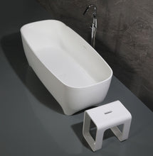 Load image into Gallery viewer, Modern White Matte Sculptural Rectangular Bathtub