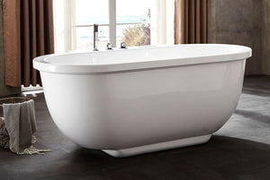 Modern Freestanding Acrylic White Whirlpool Bathtub With Fixtures