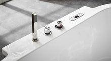 Load image into Gallery viewer, Modern Freestanding Acrylic White Whirlpool Bathtub With Fixtures