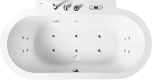 Modern Freestanding Acrylic White Whirlpool Bathtub With Fixtures