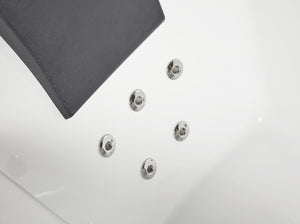 Modern Acrylic White Rectangular Whirlpool Bathtub w Fixtures