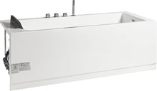 Load image into Gallery viewer, Modern Acrylic White Rectangular Whirlpool Bathtub w Fixtures