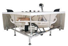 Load image into Gallery viewer, 5&#39; Round Modern Double Seat Corner Whirlpool Bath Tub with Fixtures