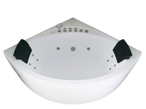 5' Round Modern Double Seat Corner Whirlpool Bath Tub with Fixtures
