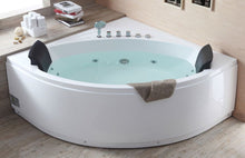 Load image into Gallery viewer, 5&#39; Round Modern Double Seat Corner Whirlpool Bath Tub with Fixtures