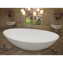 Load image into Gallery viewer, Ala 6.2 ft. Center Drain Freestanding Bathtub in Matte White