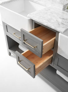 New HALEY Modern Marble Farmhouse Double Sink Bathroom Vanity