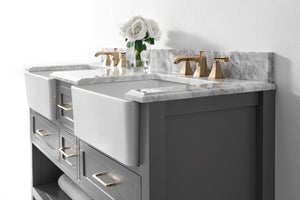 New HALEY Modern Marble Farmhouse Double Sink Bathroom Vanity