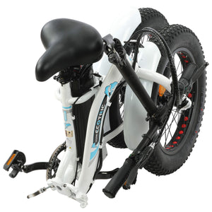 THE DOLPHIN White Portable Folding Fat Tire Electric Bike